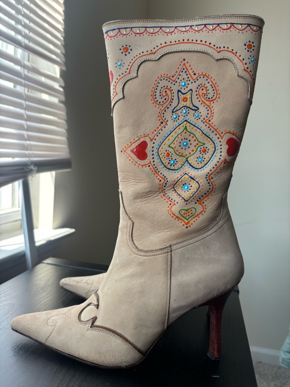 Special edition Lucchese Leather Cowboy Boots handmade and handpainted in Brazil